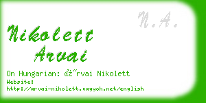 nikolett arvai business card